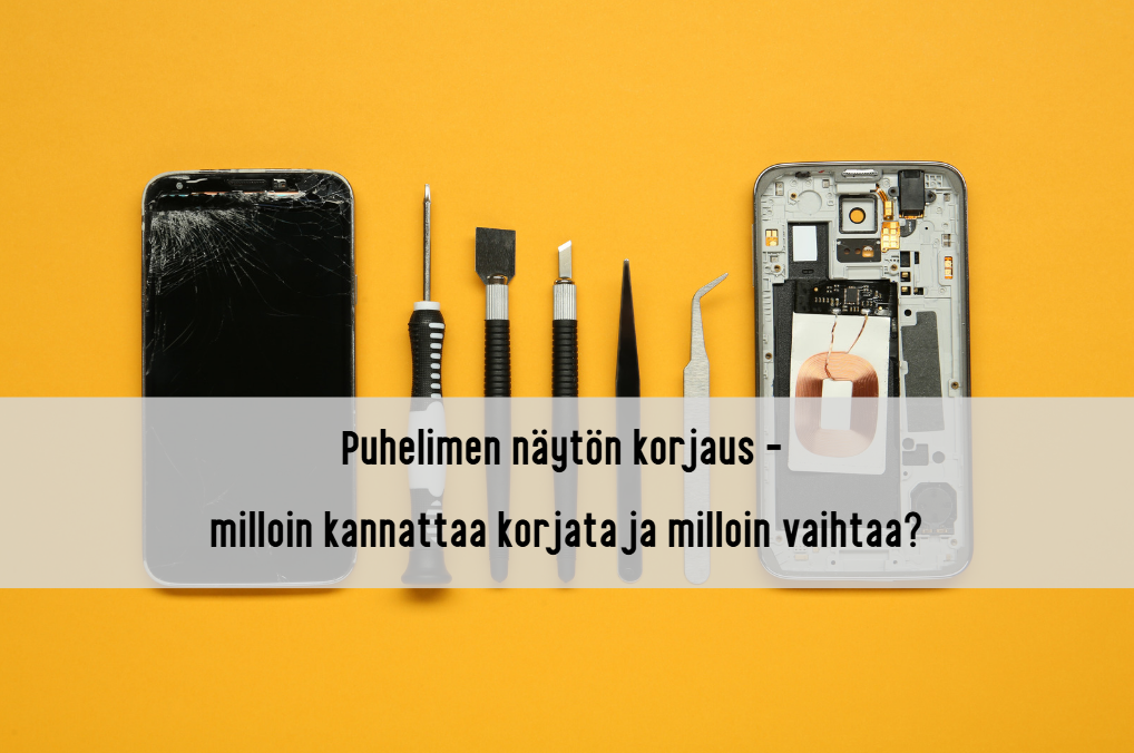 puhelimen näytön korjaus